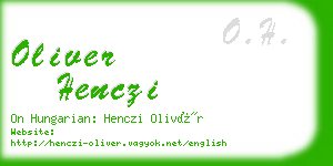 oliver henczi business card